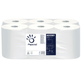 Ręczniki papierowe białe w roli 140m 6 rolek
